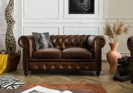 Sofy i kanapy - CHESTERFIELD Sofa #102 Skóra naturalna 162x82x75 cm - miniaturka - grafika 1