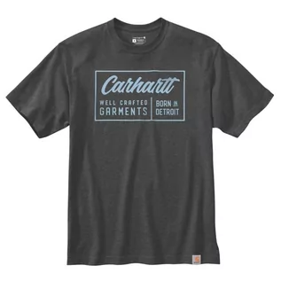 Koszulki sportowe męskie - Koszulka męska T-shirt Carhartt Heavyweight Crafted S/S CRH Carbon Heather szary - grafika 1