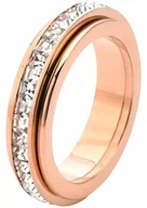 Pierścionki - Pierścionek Różowe Złoto Antystresowy Kwadratowe Cyrkonie Anxiety Ring - miniaturka - grafika 1