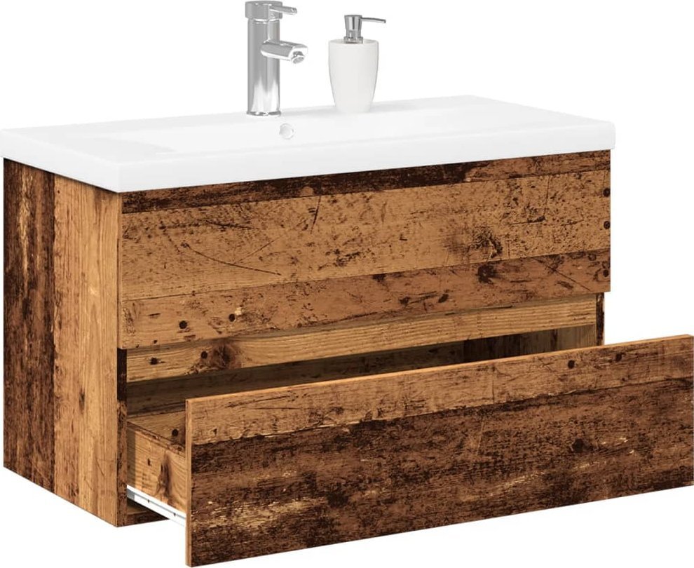 vidaXL vidaXL Szafka z umywalką, stare drewno, 81x39,5x49 cm