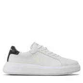 Sneakersy męskie - Sneakersy Calvin Klein Low Top Lace Up Lth HM0HM01016 Biały - miniaturka - grafika 1