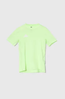 Koszulki dla chłopców - adidas t-shirt dziecięcy kolor zielony gładki - grafika 1