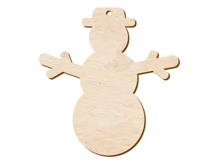 PartyShow Zawieszka drewniana Bałwanek - 11 cm - 1 szt. DBN-BA01 - Ozdoby bożonarodzeniowe - miniaturka - grafika 1