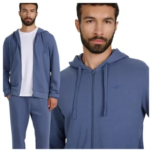 Bluza dresowa rozpinana z kapturem męska 4F 4FWMM00TSWSM1768-32S Niebieski Roz. 3XL - Bluzy męskie - miniaturka - grafika 1