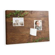 Tablice i flipcharty - Kolorowy Organizer - Tablica Korkowa z Pinezkami - Rustykalne drewno 60x40 cm - miniaturka - grafika 1