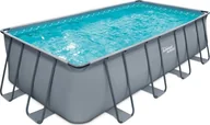 Zabawki i gry sportowe - Bestway Summer Waves Elitarny basen z ramkami Basen naziemny prostokątny Kompletny zestaw Szary 549 x 247 x 132 cm - miniaturka - grafika 1