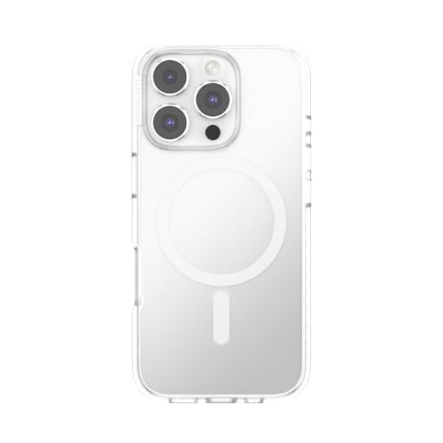 PopSockets Etui na iPhone'a 16 Pro kompatybilne z MagSafe, etui na telefon iPhone 16 Pro, kompatybilne z bezprzewodowym ładowaniem, tylko etui - przezroczyste