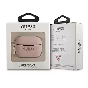 Guess GUAPSGGEP AirPods Pro cover różowy/pink Silicone Glitter - Akcesoria do słuchawek - miniaturka - grafika 3