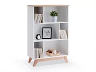 Regały - Skandynawski Regał Bez Drzwi Bjorg Bg6 Biały - Dąb Do Pokoju Dziecka - miniaturka - grafika 1
