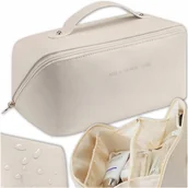 Kosmetyczki, organizery i kuferki - Kosmetyczka Damska Rozkładana Podróżna Skórzana Na Kosmetyki Kuferek - miniaturka - grafika 1