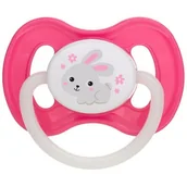 Smoczki uspokajające - Canpol babies CANPOL SMOCZEK KAUCZUKOWY SYMETRYCZNY ""BUNNY&COMPANY"" 618 MIESIĘCY RÓŻOWY CAN 23/269_PIN - miniaturka - grafika 1