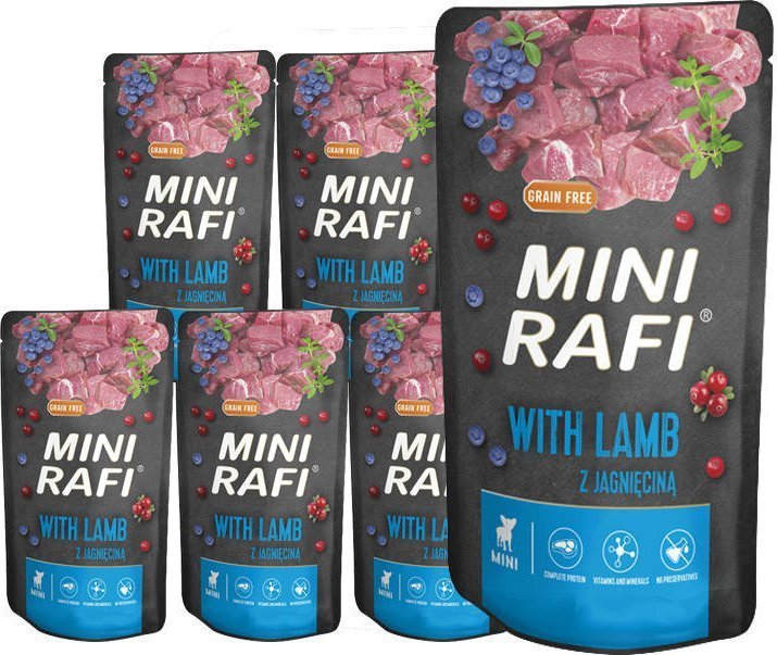 Mokra karma dla psa Mini Rafi z jagnięciną zestaw 10 x 150 g
