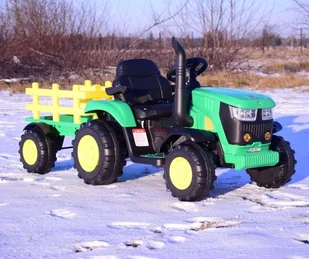 Mega Traktor Na Akumulator Z Przyczepą Zielony /hl3388 - Pojazdy elektryczne dla dzieci - miniaturka - grafika 11