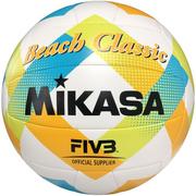 Siatkówka - Piłka siatkowa plażowa Mikasa Beach Classic biało-żółto-niebieska BV543C-VXA-LG - miniaturka - grafika 1