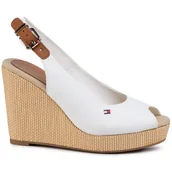 Espadryle damskie - Espadryle Tommy Hilfiger Iconic Elena Sling Back Wedge FW0FW04789 Écru - miniaturka - grafika 1