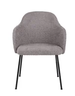 Krzesła - -8% z kodem PETLOVER - Krzesło do jadalni Aura Black, boucle, glamour, szare - miniaturka - grafika 1