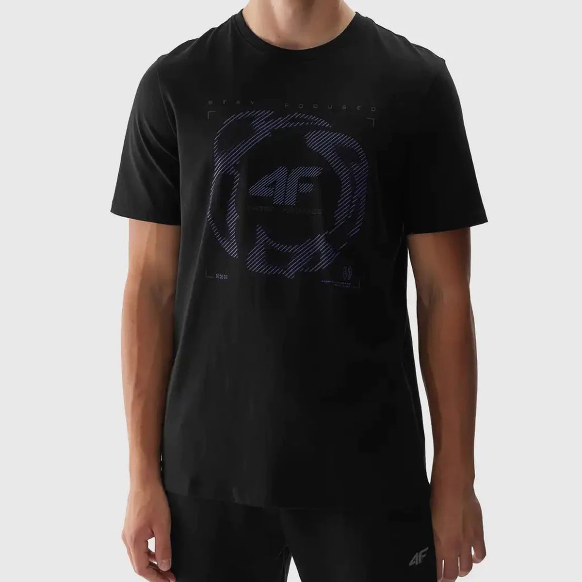 Koszulka Męska 4F Sportowy T-shirt Czarny Regular 4FWAW24TTSHM1587 S Czarny