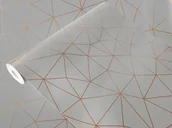 Meble modułowe i akcesoria - Samoprzylepna Okleina Meblowa Geometryczna Złota Na Regał Meble Blat 67x200 - miniaturka - grafika 1