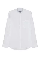 Koszule męskie - Seidensticker Męska koszula na co dzień, regularna, długi rękaw, stójka, 100% bawełna, biały, XL - miniaturka - grafika 1