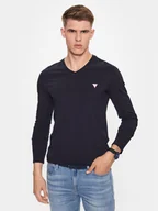 Koszulki męskie - Guess Longsleeve M2YI08 J1314 Granatowy Slim Fit - miniaturka - grafika 1