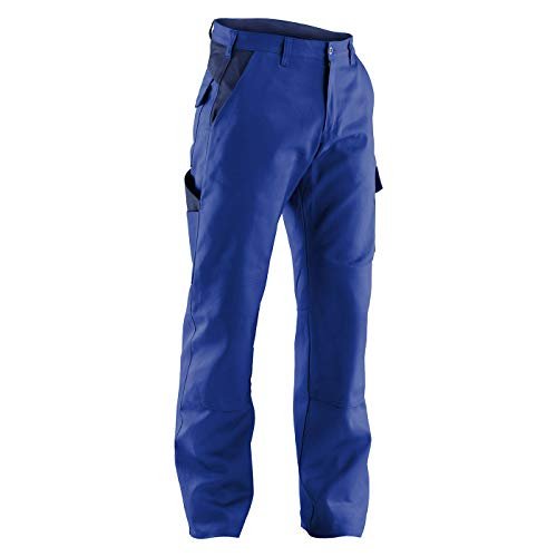 KÜBLER Workwear KÜBLER IDENTIQ Cotton spodnie robocze, niebieskie, rozmiar 110, męskie spodnie robocze z bawełny, spodnie robocze z kieszeniami ochronnymi na kolana, zgodne z normą EN 14404, wygodne
