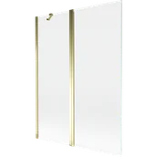 Parawany nawannowe - Mexen Mist parawan nawannowy 2-skrzydłowy 130 x 150 cm, transparent, złoty - 8A9-130-011-50-00 - miniaturka - grafika 1