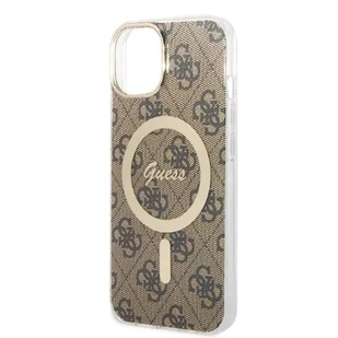 Guess Zestaw GUBPP14MH4EACSW Case+ Charger iPhone 14 Plus 6,7" brązowy/brown hard case 4G Print MagSafe - Etui i futerały do telefonów - miniaturka - grafika 6