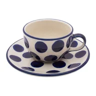 Filiżanki - FILIŻANKA podwójne espresso 100 ml ze spodkiem - Ceramika Artystyczna Bolesławiec - miniaturka - grafika 1