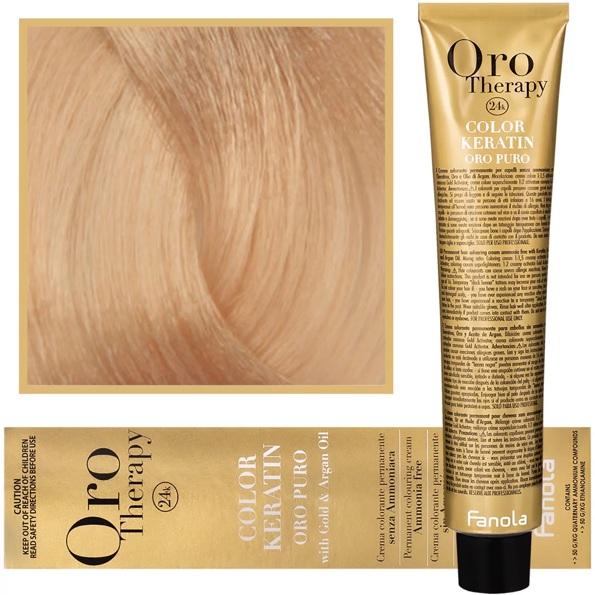 Fanola 9.31 Oro Puro Therapy Keratin Color 100 ML bardzo jasny blond Sand HC-18-40