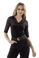 Bluzki damskie - Eldar Mikela Bluzka Czarna Rękaw 3/4 Xl - miniaturka - grafika 1