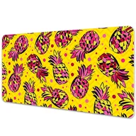 Podkładki na biurko - Mata z nadrukiem na biurko Różowe ananasy 90x45 cm - miniaturka - grafika 1