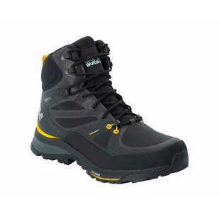Buty męskie górskie Jack Wolfskin FORCE TREKKER TEXAPORE MID M black / burly yellow XT - 39,5 - Buty trekkingowe męskie - miniaturka - grafika 1