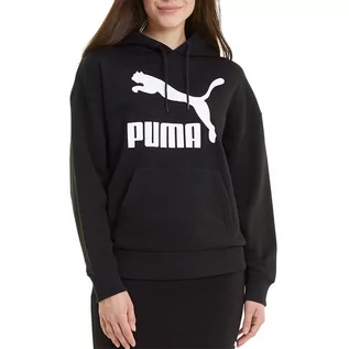 Bluzy sportowe damskie - Bluza Puma Classics Logo 53007401 - czarna - grafika 1