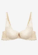 Biustonosze - Jasnobeżowy Biustonosz Koronkowy z Efektem Push Up Grateria - miniaturka - grafika 1