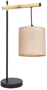 Klasyczna lampa stołowa z abażurem beż + czarny - Z060 Romaxo - Lampy stojące - miniaturka - grafika 1