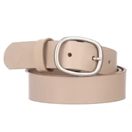 Paski - Klasyczny Pasek Damski VerMari Skórzany Jasny Beż 3 cm - miniaturka - grafika 1