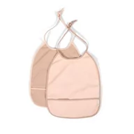 Śliniaki i fartuszki - Filibabba Śliniak wiązany 2 szt. Peach-Blush - miniaturka - grafika 1