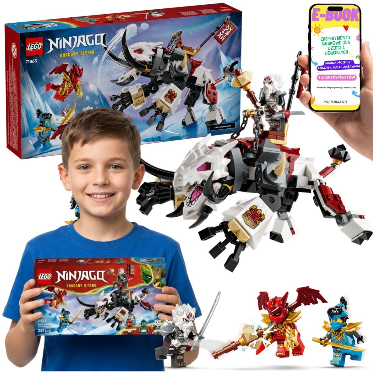 LEGO NINJAGO Zilvar i Smocza Bestia Grimtak Smok (71863) + E-BOOK