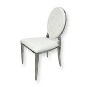 Krzesła - Krzesło Ludwik glamour White - nowoczesne krzesła pikowane guzikami - miniaturka - grafika 1