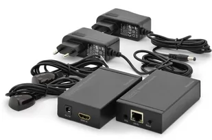 Digitus Professional DS-55120 - przedłużacz sieciowy HDMI - obsługa IP - do 253 odbiorników - Cat 5e/6 - zestaw (nadajnik/odbiornik) - czarny 4016032365815 - Przełączniki KVM - miniaturka - grafika 1