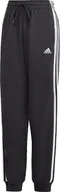 Spodnie męskie - Spodnie damskie adidas Essentials 3-Stripes French Terry Loose-Fit czarne HA4375-L - miniaturka - grafika 1