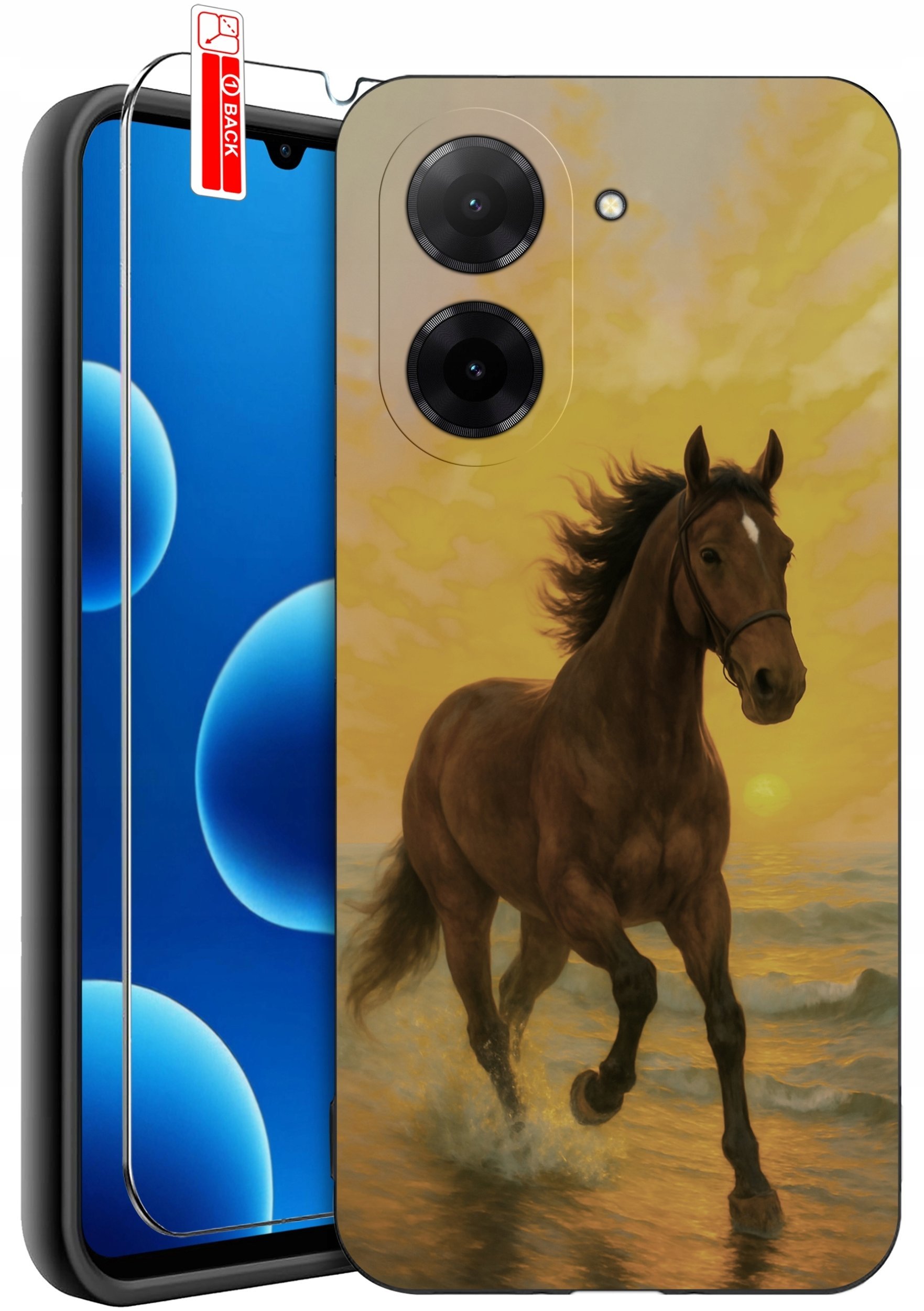 ETUI do Xiaomi Redmi A5 WZORY SILIKONOWE MATT CASE + SZKŁO 9H