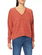 Swetry damskie - Superdry Sweter damski Slouch Vee Knit, Burnt Brick, L - miniaturka - grafika 1