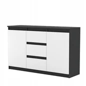 Komody - Duza Komoda z szufladami Antracyt Biala Szafka Aga 120CM do Salonu - miniaturka - grafika 1