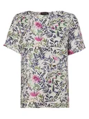 Bluzki damskie - Franco Callegari - Bluzka damska z lnu, biały|wielokolorowy|niebieski - miniaturka - grafika 1