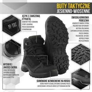 M-Tac - Buty taktyczne jesienno-zimowe - Czarne - 1JJ143/7TPLV - Odzież taktyczna i umundurowanie - miniaturka - grafika 2