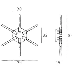 DESIGN BY US Kinkiet Liberty Stars, czarny - Lampy ścienne - miniaturka - grafika 1