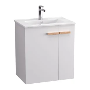 Szafka łazienkowa pod umywalkę Krofam L-wood  60 cm biały połysk 139-0007 - Szafki łazienkowe - miniaturka - grafika 1