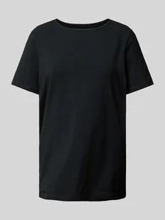 T-shirt z prążkowanym okrągłym dekoltem - Koszulki i topy damskie - miniaturka - grafika 1