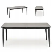 Stoły - Stół Rozkładany do Jadalni Popielaty Marmur 180-260 cm Czarny Loft Charles - miniaturka - grafika 1